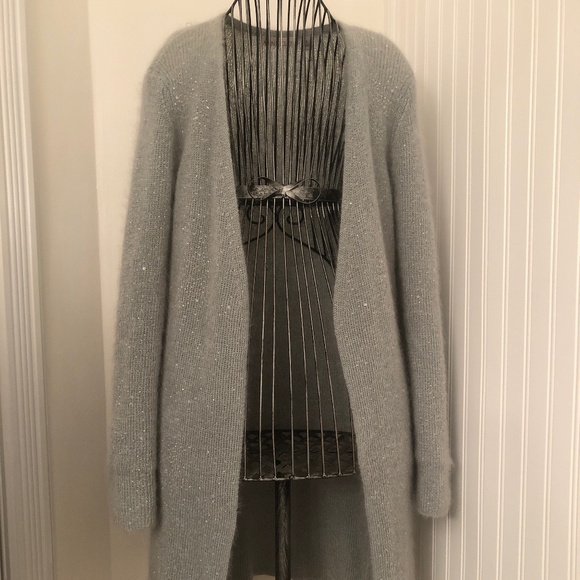 Vintage Seafoam Green Angora/Mohair Blend Long Ice Crystal Swearer. - Picture 1 of 6